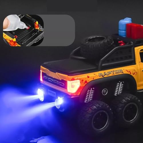 Image of Magicwand 1:28 Scale Die-Cast Raptor Smoke with Accesories【Large】【Box Packing】 with 6 Openable Doors,Pull Back Action,Lights,Music 【Random Color】【Pack of 1】