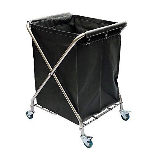 DFEDHF Utility Cart Organizer Storage Trolley Beauty Utility Cart Foldable Laundry Sorter Cart, Portable Laundry Hamper with Rolling Lockable Wheels, Room Service Cart Organizer Storage T(Gray)