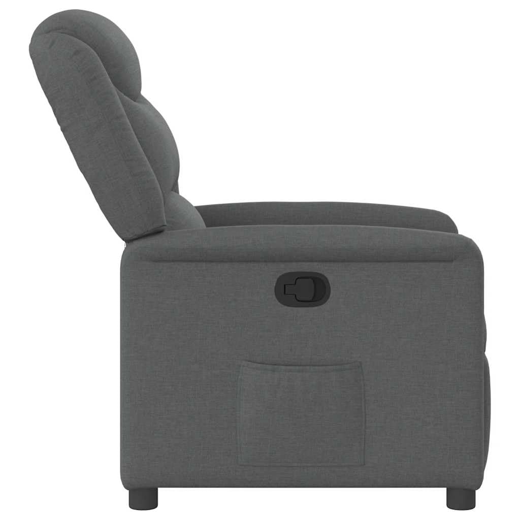 vidaXL Sillón reclinable de Tela Gris Oscuro
