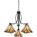 Quoizel TFAS5003VA Asheville Multicolor Stained Glass/Tiffany Downlight Chandelier, 3-Light 300 Total Watts, 22