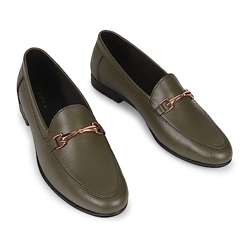 Image of YOHO Bliss Comfortable Slip On Formal Buckle Loafer for Women | Stylish Fashion Moccasins Range | Cushioned Footbed Finish | Flexible and Office Wear Shoe