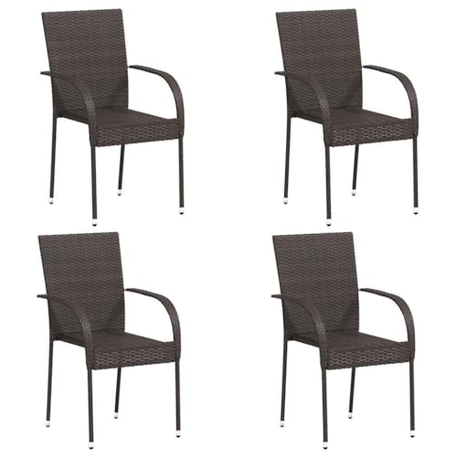 vidaXL 4X Gartenstuhl Stapelbar Gartensessel Stapelstuhl Essstuhl...