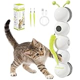 Wxeadu Giochi per Gatti Bruco, Ricaricabile Tramite USB Giochi Gatto Interattivi a Forma di Verme, Educativo Gioco Gatto Interattivo con Ventosa, Movimento Oscillante Realisticogiochi Gatti