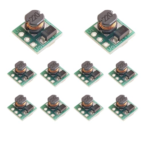 LAOMAO Lot de 10 convertisseurs booster DC-DC 1,5 V 1,8 V 2,5 V 3,3 V 3,7 V 4,2 V vers 5 V Mini Step Up Module d'alimentation compatible avec Arduino, Raspberry Pi, capteurs électroniques