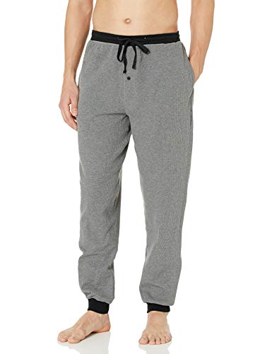 Hanes Men's Waffle Knit Jogger Pant, Charcoal Heather, Extra Large