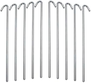 RAM-PRO Tent Garden Stakes Heavy Duty, Galvanized Steel Pegs Rust-Free Garden Edging Fence Hook, Landscape Pins | for Outdoor Camping, Soil Patio Gardening, & Canopies (60)