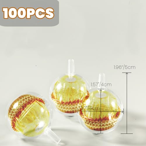 100 PCS Chocolate Holder,Clear Balls Acrylic Chocolate Box Holder,Chocolate Candy Holder Case,Chocolate Bouquet Flower Holder,Chocolate Covers Suitable for DIY Chocolate Bouquet Flower Packaging by Haokixin - Image 2