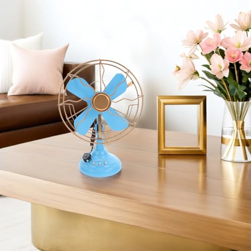 Ventilateur vintage en fer Uonlytech | Objet décoratif rétro pour bureau - 6