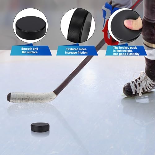 8pcs Foam Ice Hockey Pucks, 3 Inch Diameter Soft Hockey Pucks with 1 Inch Thickness Lightweight Hockey Equipment for Practice & Classic Training Indoor Sport Good Elasticity for Adult (Black) - 3