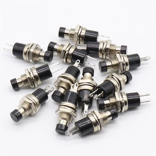 Mini-interrupteur bouton-poussoir momentané capuchon noir micro contacteur DC 50V lot de 10