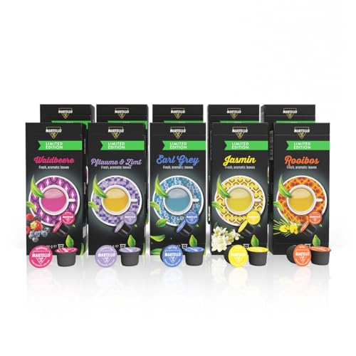 Martello Probierset Teekapseln – 100 Stück (10 x 10) | Frischer, aromatischer Tee aus hochwertigen Blättern | Kompatibel mit Martello-Kapselmaschinen | 100{4b6cc3bc5cc59c17284de8e864931eada056f03763fb2d828ac0cb43127741fb} aluminiumfrei & nachhaltig produziert Martello Probierset Teekapseln – 100 Stück (10 x 10) | Frischer, aromatischer Tee aus hochwertigen Blättern | Kompatibel mit Martello-Kapselmaschinen | 100{4b6cc3bc5cc59c17284de8e864931eada056f03763fb2d828ac0cb43127741fb} aluminiumfrei & nachhaltig produziert