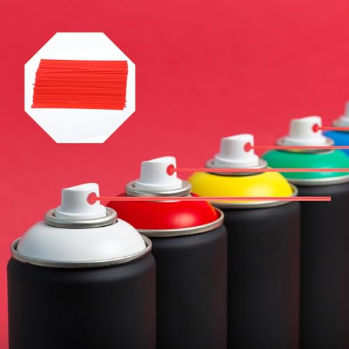 TIESOME Spray Can Straws 50 PCS Red Plastic 12 cm miniatura 5