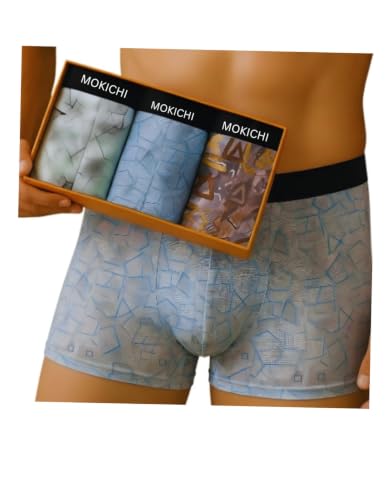 Image of Men's Printed Boxer Briefs Pack of 3 | Soft Stretch Trunks Underwear for Men | Breathable, Comfortable,