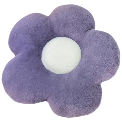Toyhood Plush Chair Pad Fluffy Flower Shaped Cushion, Cute Daisy Shape Tatami Seating Pillow for Home Decoration (Purple)