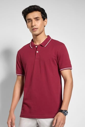 Image of Peregrine by Pantaloons Men's Solid Slim Fit Polo Shirt