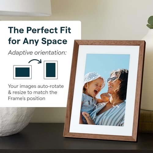 Image of Skylight Digital Picture Frame 2 - 10 inch Full HD Wi-Fi Touch Screen, 16GB Digital Photo Frame, Load Photos & Videos Directly from Phone, Anti-Glare - Ideal for Personalized Gifting, Walnut