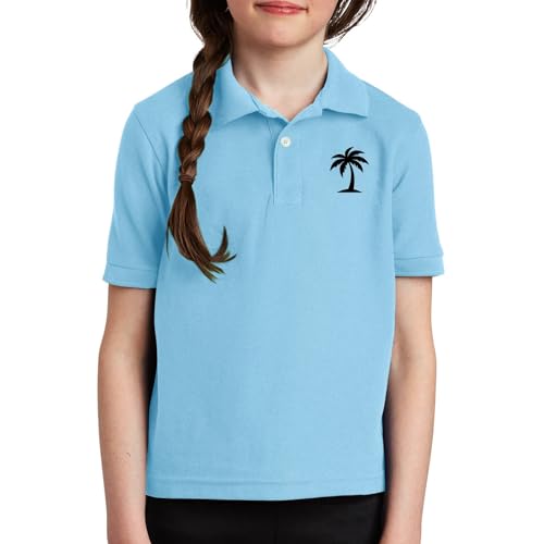 Boys Girls Kids 𝐏𝐨𝐥𝐨 Shirt Short Sleeve Collared Button Up Tee, Summer Preppy Casual Athletic Top Comfort Outfit