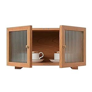 zyr Desktop-Lagerschrank Kirschholz-Holz-Doppeltür-Schließfach-Home-Dekoration Kleines Schrankspeicher-Speicher-Küchen-Badezimmer-Arbeitsplatz-Kabinett