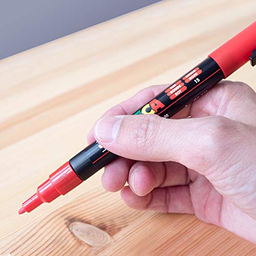 UNI-BALL Posca 3M 0.9-1.3 mm Bullet Shaped Paint Marker Pen | Reversible & Washable Tips | For Rocks Painting, Fabric, Wood, Canvas, Ceramic, Scrapbooking, DIY Crafts | White Ink, Pack of 1 (Image - 5)
