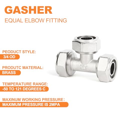 Tubo de aire comprimido con conector Tee T de 3/4 GASHER 5
