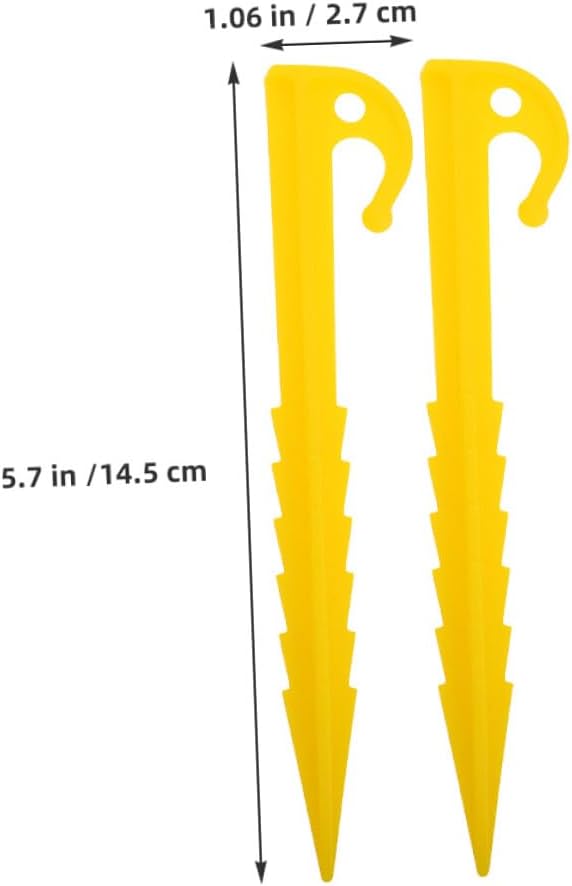 Kisangel 50pcs Plastic Tent Stakes Heavy Duty Ground Pegs Non-Slip Outdoor Camping Garden Lawn Stakes for Tarp Windproof Shelter Anchors