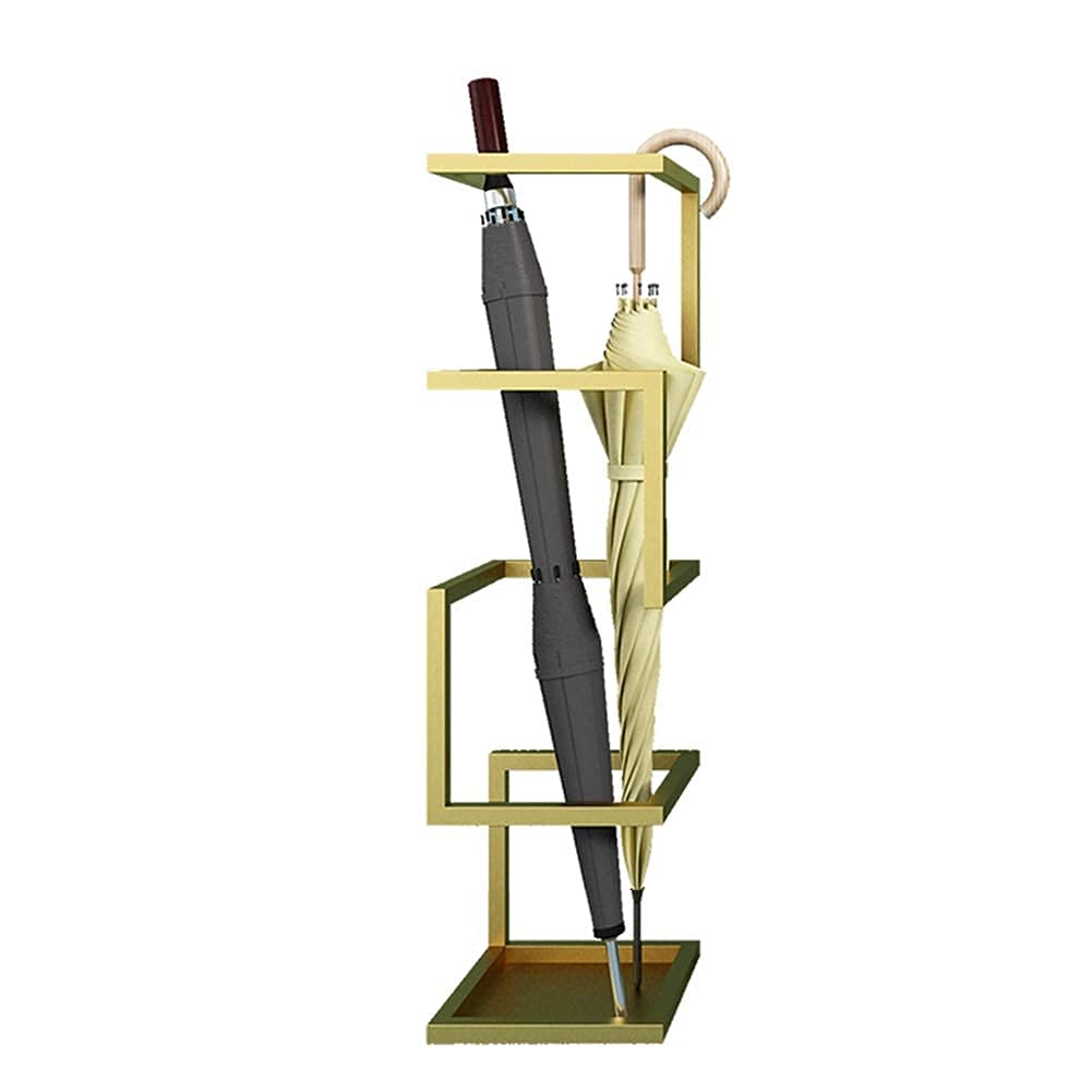 Gardeneea Umbrella Stand, Umbrella Holder Racks,Umbrella Stand Metal Wrought Iron,Creative Compact Household Hotel Umbrella Bucket,Decorative Ornaments,Gold (Gold)