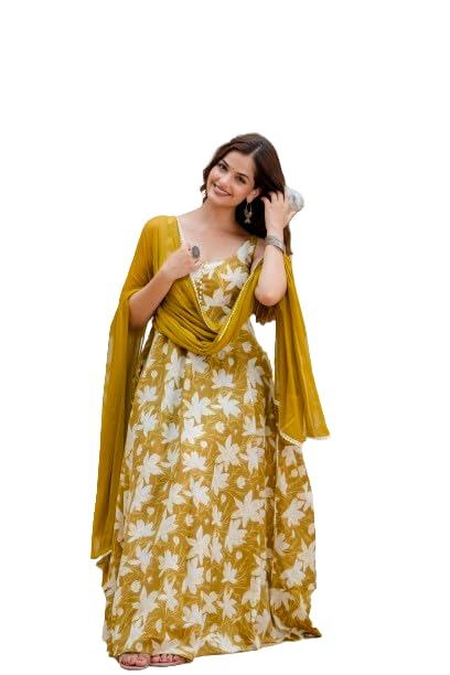 Image of Floral Anarkali Sleeveless Kurta with Dupatta, Maroon and White