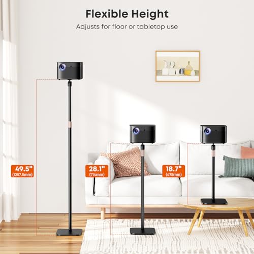PUTORSEN Beamer Ständer Universal – Höhenverstellbarer Projektorständer, Tragkraft 5 kg, mit 360° Kugelkopf & 1/4\-Gewinde für Projektor, Kamera, Webcam – Für Homeoffice, Wohnzimmer & Studio