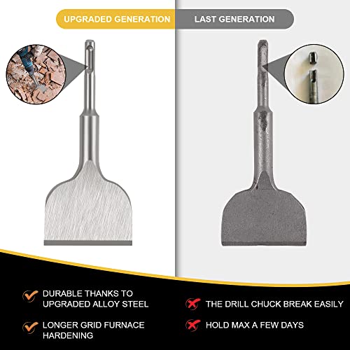 flintronic Chisel SDS Plus,165mm*75mm, Widening Series Chisels,Cracking Chisel Bent Tile Chisel for Commercial Use, Ceramics, Floor Tiles