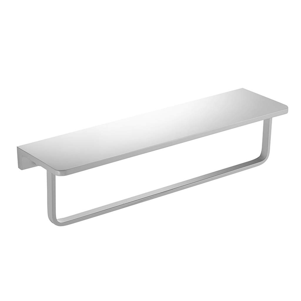 Porte-serviettes mural blanc anti-rouille étagère et miroir intégré pour éviter le désordre