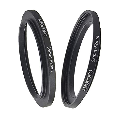 Image of 55-62mm Step-Up Ring Filter Adapter for 62mm UV, ND, CPL, Aluminum, Black