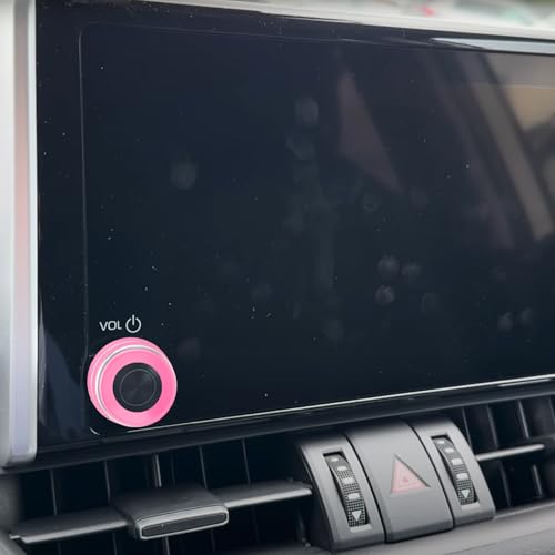 Image of for Toyota RAV4 /RAV4 Hybrid 2023 2024 2025 air Conditioning knob Cover, Start Button Cover Decorative Ring, Volume, Aluminum Alloy Decoration (RAV4, Pink)
