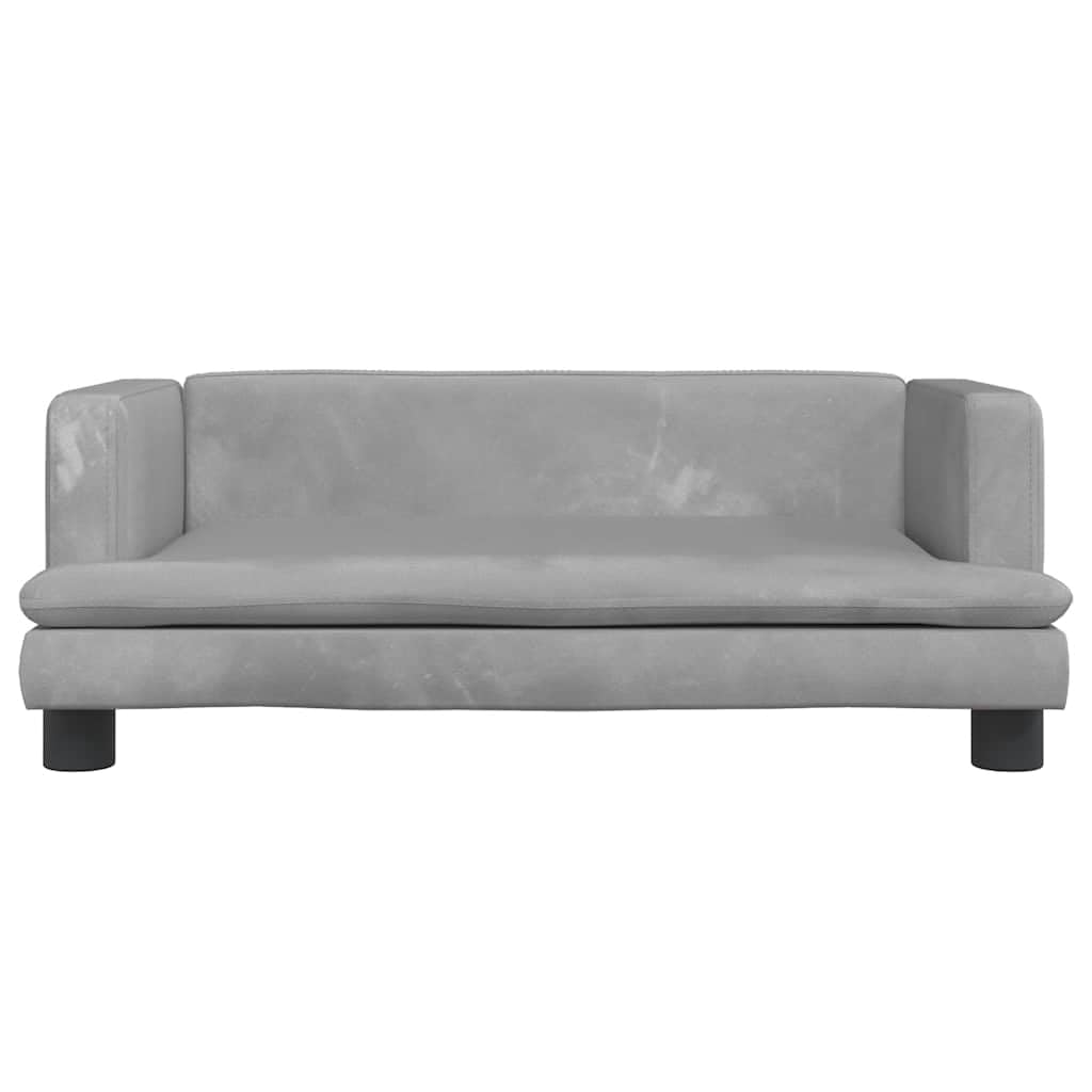 Cuccia per cani in velluto grigio chiaro con superficie di appoggio da 80 x 45 x 30 cm, morbido divano per cani con fondo antiscivolo, delicato sulle articolazioni e comodo, per cuccioli