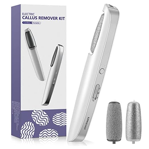 Electric Callus Remover for Feet, Professional Pedicure Kit Foot Scrubber for Dry, Dead, Cracked, Hard Skin, at Home Feet Spa Care Kit for Men & Women (Cold White)