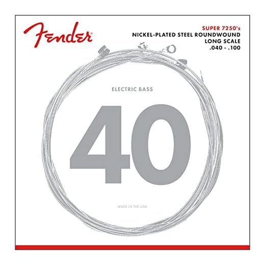 Fender String Set For Electric Bass-7250L (040/100) - Nickel Plated,0737250403
