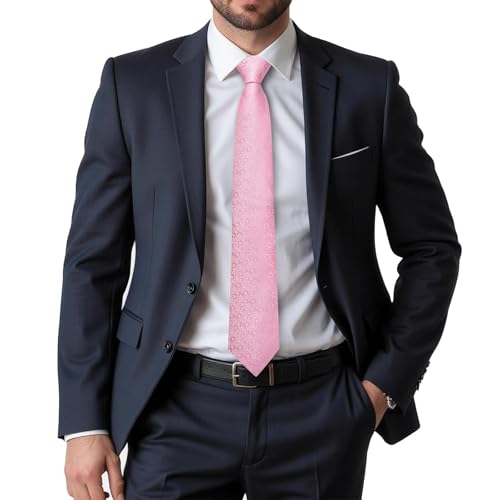 Image of Dubulle Mens Tie and Lapel Pin Paisley Striped Floral Necktie for Men Pocket Square Cufflinks 4PCS Set Wedding Party