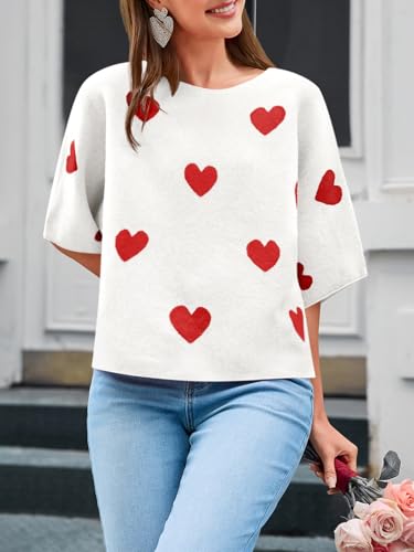 Image of Cicy Bell Womens Half Sleeve Sweaters Oversized Boat Neck Knitted Pullover Sweater Trendy Casual Loose Fit Fall Tops