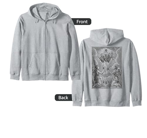 Sacred Heart of Jesus Immaculate Heart Mary Vintage Catholic Zip Hoodie