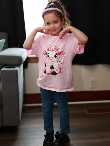 Image of Funnycokid Little Girls T Shirt for Toddler 3-7 Years Kids Tee Graphic Short Sleeve Clothes Tops