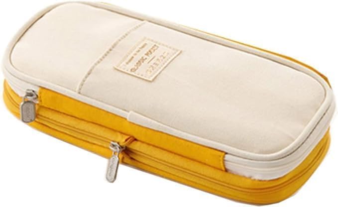 Image of Big Capacity Pencil Cases with Compartments Pencil Pouch Aesthetic for Kids Teen Students, Expendable Stationery Organizer Pen Bag for College School Office