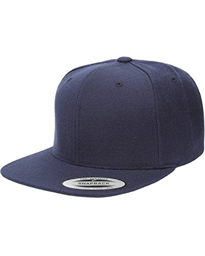 Yupoong 6-Panel Structured Flat Visor Classic Snapback, Navy, One Size