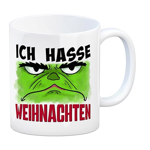 speecheese Ich hasse Weihnachten Kaffeebecher für Weihnachtsmuffel und Griesgrame, die die Weihnachtszeit nur mit Glühwein und schwarzem Kaffee überstehen