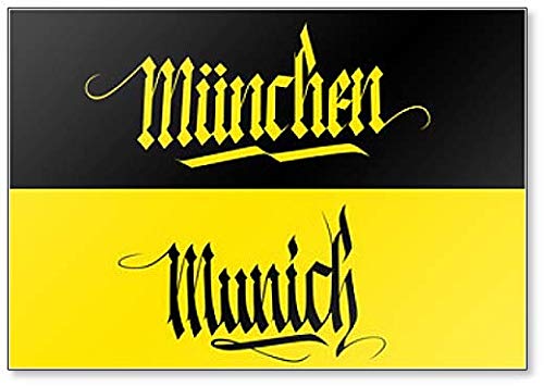 Munich and Munchen - Imán para nevera con inscripción escrita a mano