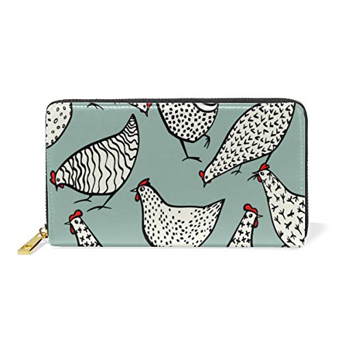 Preisvergleich Produktbild GIGIJY Geldbörse mit Tiermotiv, mehrere Kreditkartenfächer, Tasche für Frauen, echtes Leder, mit Reißverschluss