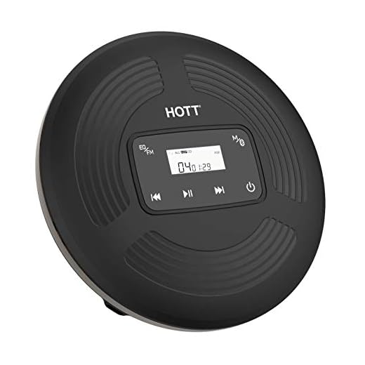 HOTT Portable CD Player with FM Transmitter, Rechargeable CD Player with Bluetooth, Touch Button with Backlight, Anti-Skip Disc Player- CD903TF