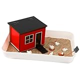 CypherX Chicken Zen Garden Sand Tray Therapy Kit with Miniature Chicken Coop, Hen Figurines Mini Zen Garden Kit Gift Office Desk Decor Fidget Stress Relief