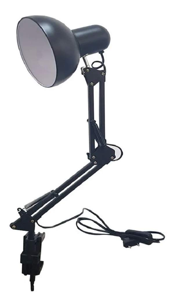Lámpara de escritorio con abrazadera ajustable de 26 pulgadas de altura, lámpara de mesa de metal con brazo oscilante, cuello de cisne y pantalla giratoria de 360°, base E26 (bombilla no incluida 2
