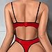 Myilewjt Faux Leather Lingerie For Women Sexy Bodysuit Snap Crotch Underwire Naughty Outfits With Zipper Red XX-Large