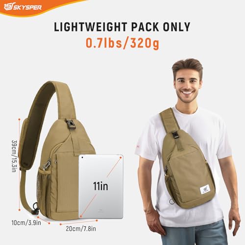 Image of SKYSPER Sling Bag RFID Cross Body Bag Recycled Crossbody Backpack Travel Daypack