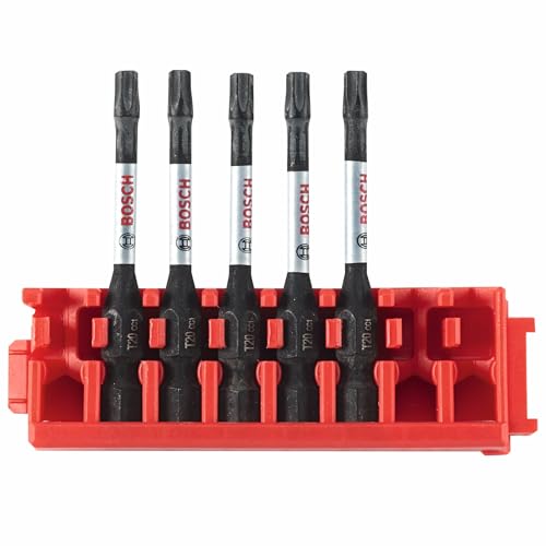 BOSCH ITDT20205C - 5 pc. Driven 2 In. Impact Torx® #20 Power Bits with Clip for Custom Case System